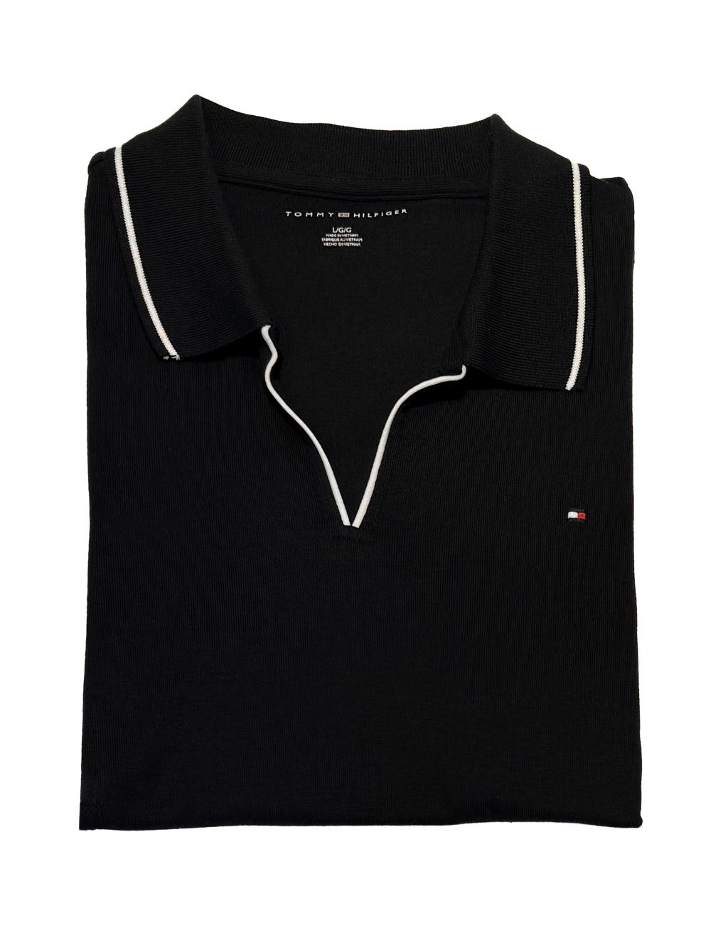 Women's Tommy Hilfiger Short Sleeve Polo (Black/White)