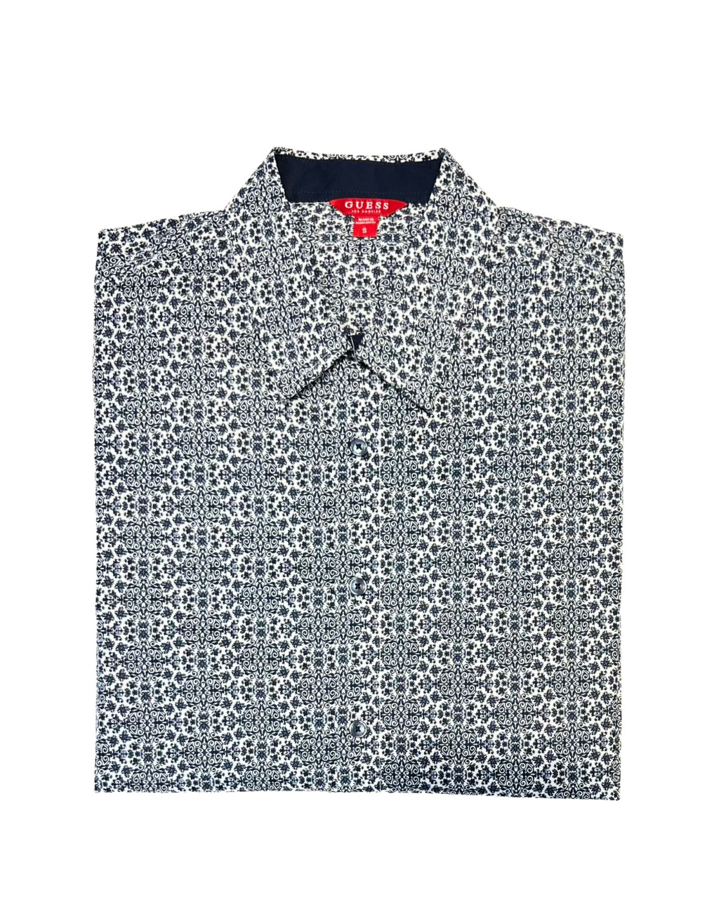 Men's Guess Norm Geo Long Sleeve Shirt (Navy/White)