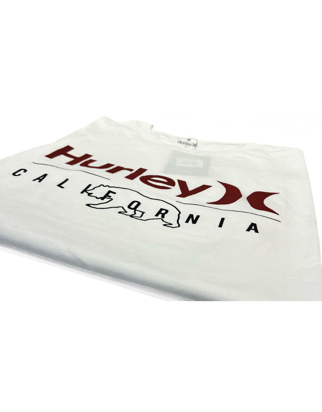 Men's Hurley OAO California Graphic Short Sleeve T-Shirt (White/Dark Red/Black) - Image 2