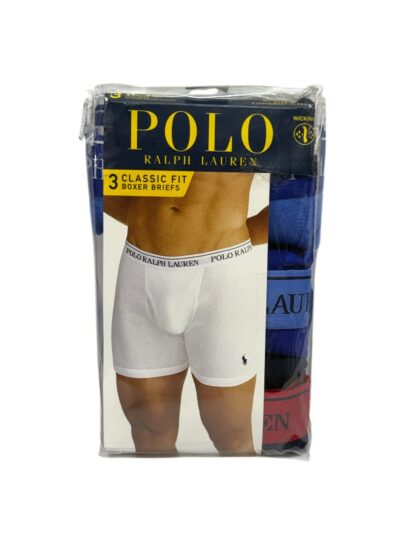 Men's Ralph Lauren Boxer Brief (3 Pack) Royal Blue Multi