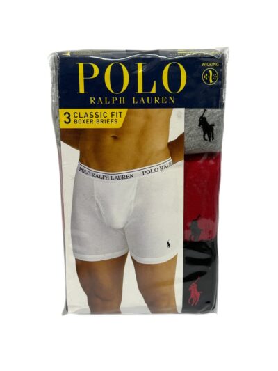 Men's Ralph Lauren Boxer Brief (3 Pack) Red Multi