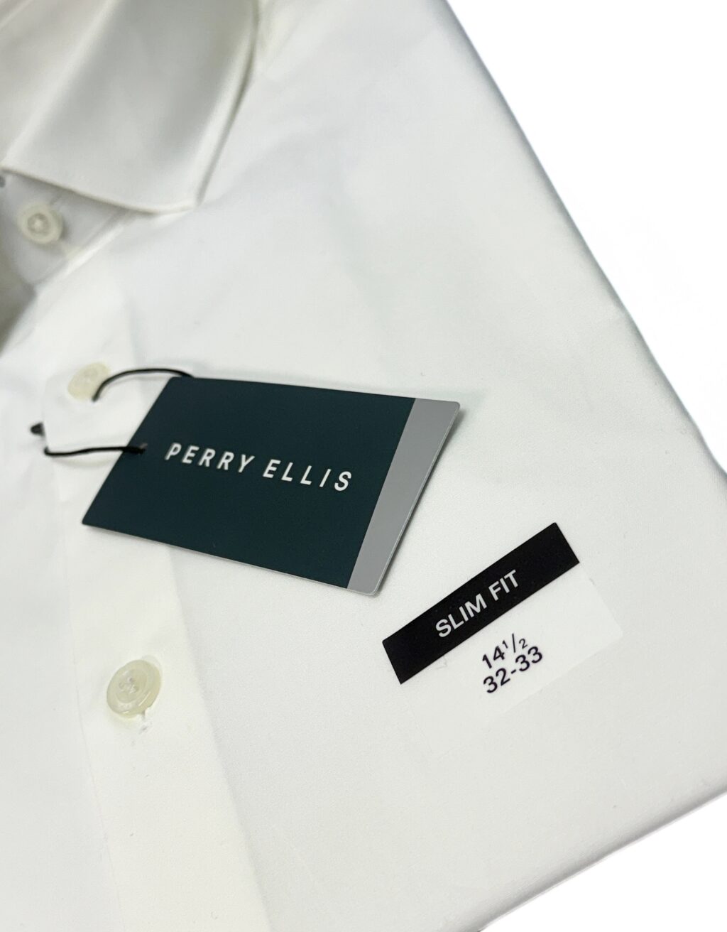 Men's Perry Ellis Long Sleeve Shirt (Bright White) - Image 2