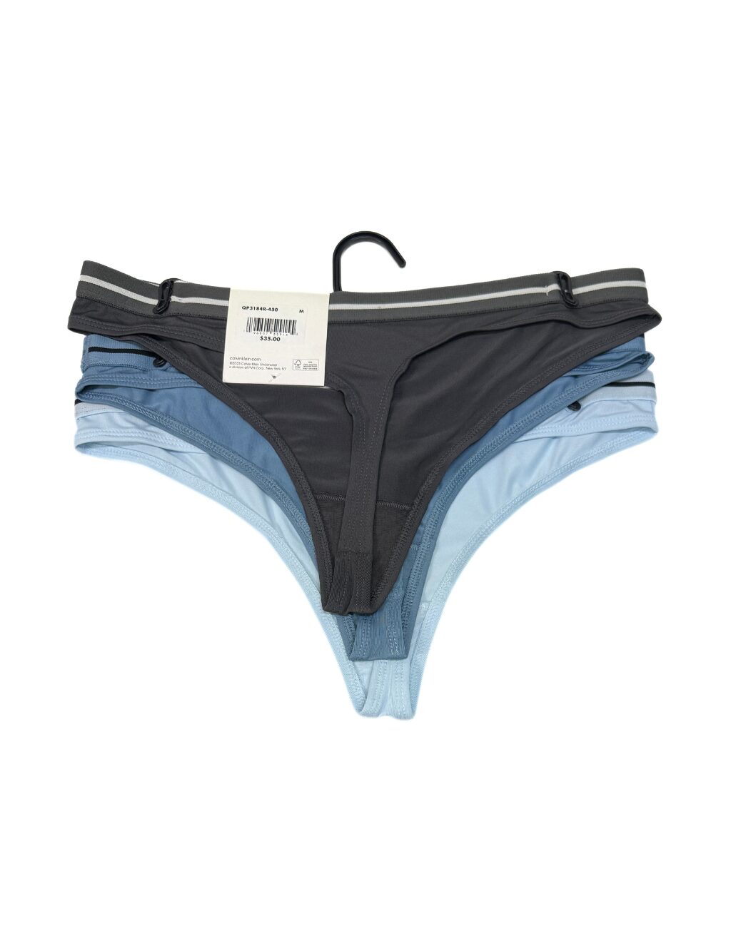 Women's Calvin Klein Thong Underwear (3 Pack) Light Blue Multi - Image 2