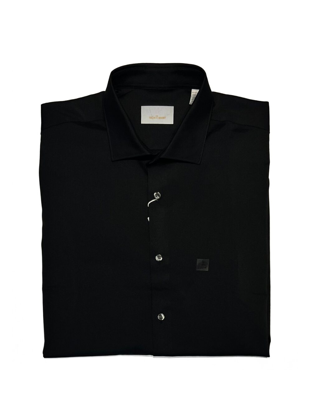 Men's Perry Ellis Long Sleeve Tech Shirt (Black Silk)