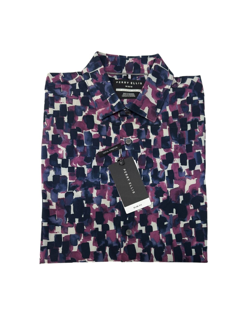 Men's Perry Ellis Short Sleeve Shirt (Moonlight Ocean)
