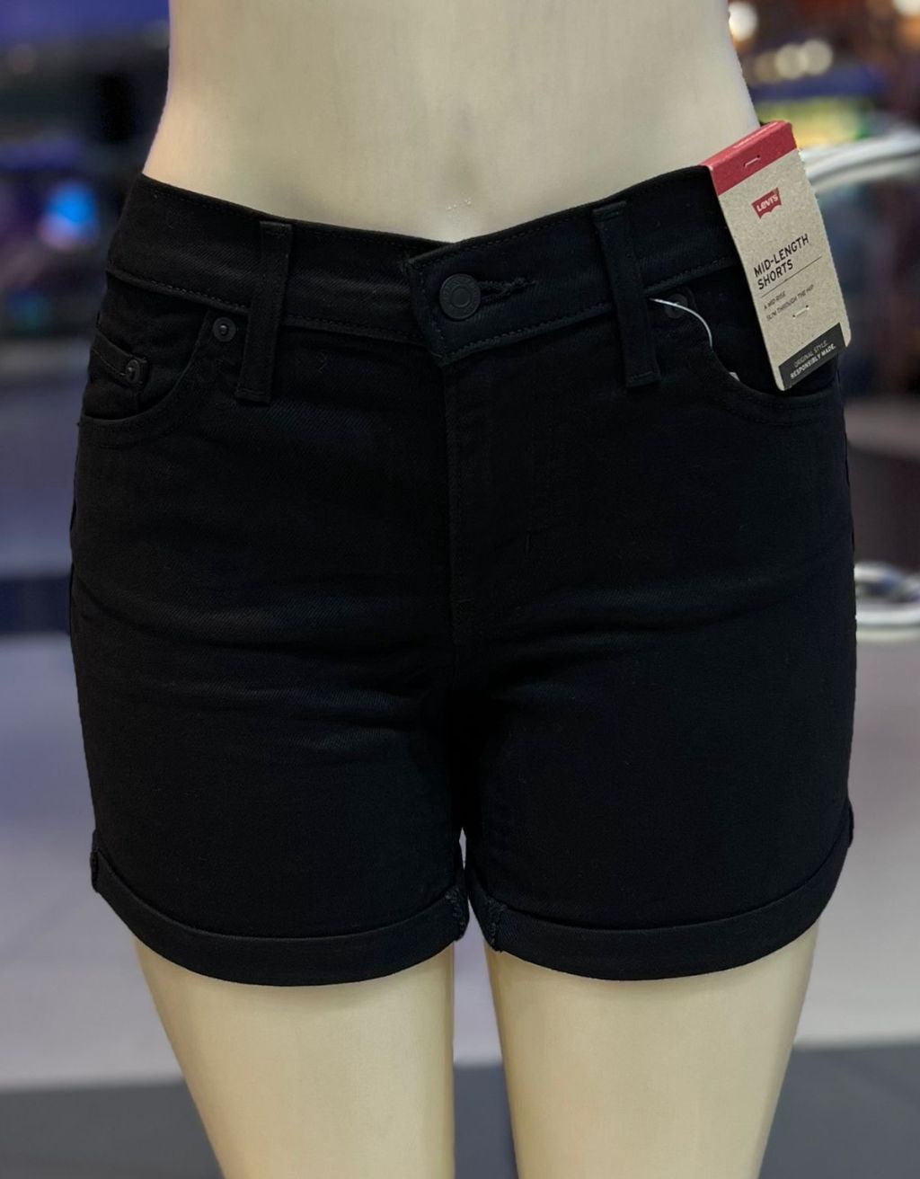 Women's Levi's Mid-Length Shorts (Black 0073) - Image 3