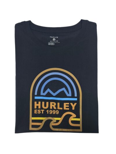 Men's Hurley Location Graphic Short Sleeve T-Shirt (Black/Mustard/Light Blue)