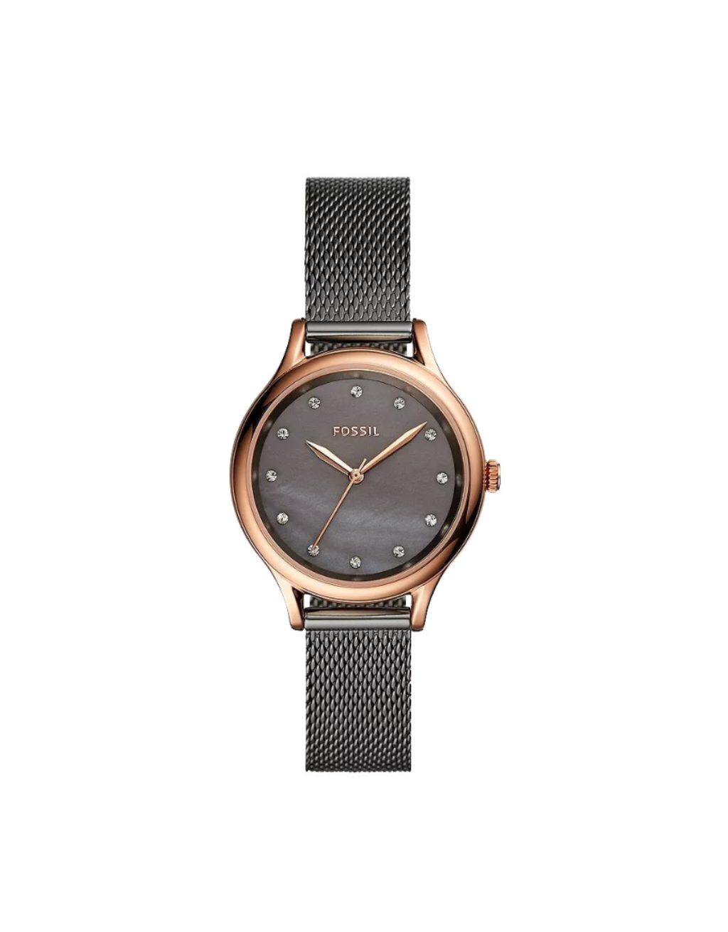 Women's Fossil Laney Three-Hand Stainless Steel Mesh Watch (Smoke)