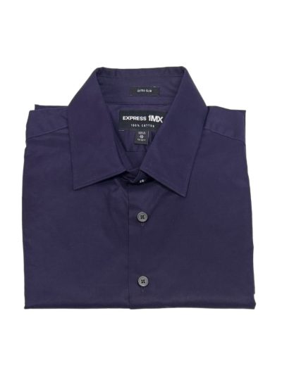 Men's Express Long Sleeve Shirt (Dark Purple) Extra-Slim Fit (0839)