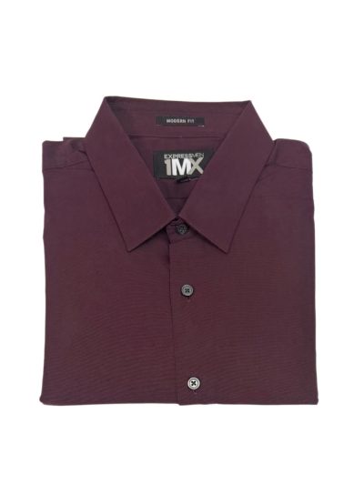 Men's Express Long Sleeve Shirt (Dark Burgundy) Modern Fit (1281)