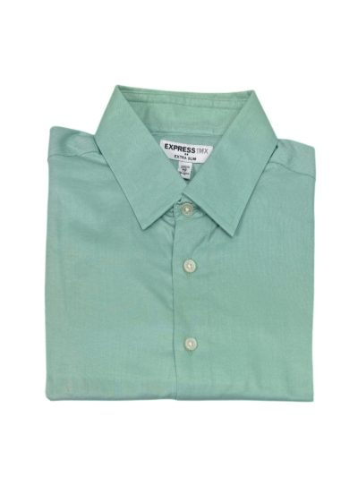 Men's Express Long Sleeve Shirt (Mint Green) Extra-Slim Fit (1588)
