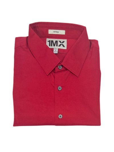 Men's Express Long Sleeve Shirt (Dark Red) Fitted (285)