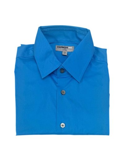 Men's Express Long Sleeve Shirt (Sky Blue) Fitted (846)