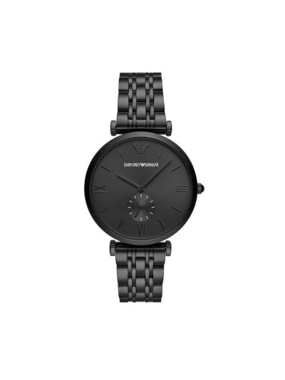Men's Emporio Armani Black Dial Stainless Steel Watch