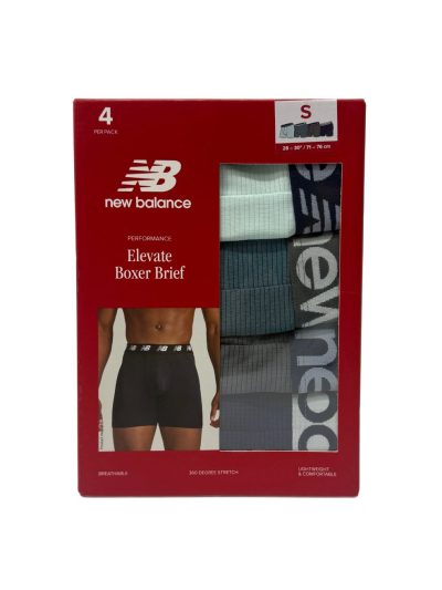 Men's New Balance Elevate Boxer Brief (4 Pack) Light Teal Lines/Navy Blue/Light Blue