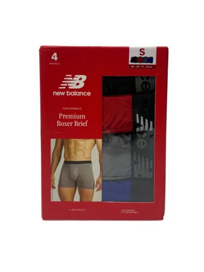 Men's New Balance Premium Boxer Brief (4 Pack) Dark Red/Black/White