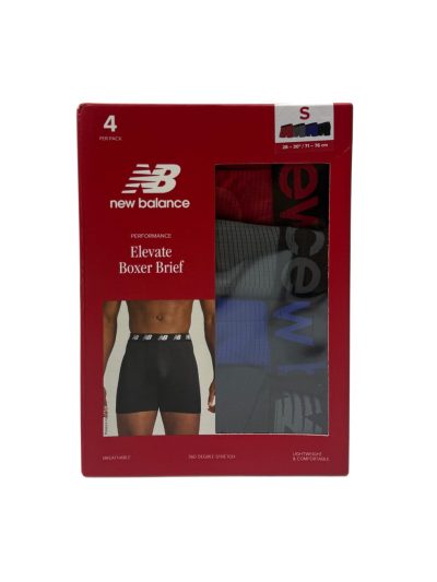 Men's New Balance Elevate Boxer Brief (4 Pack) Royal Blue Lines/Black