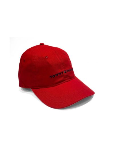 Tommy Hilfiger Hat (Leather Metal Buckle Closure) Red