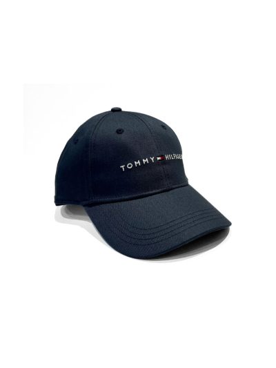 Tommy Hilfiger Hat (Leather Metal Buckle Closure) Navy Blue