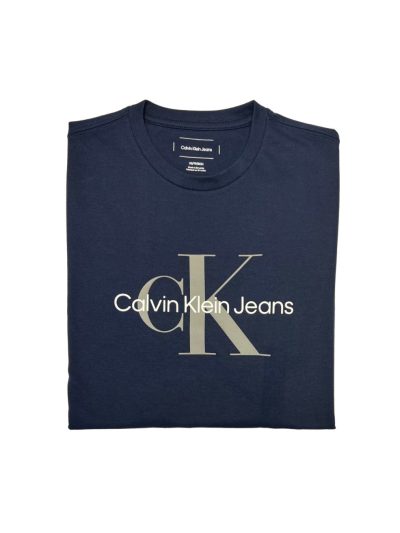 Men's Calvin Klein Short Sleeve T-Shirt (Navy Blue/Medium Grey/White)