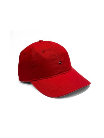 Tommy Hilfiger Hat (Fabric Metal Buckle Closure) Red Mini Logo
