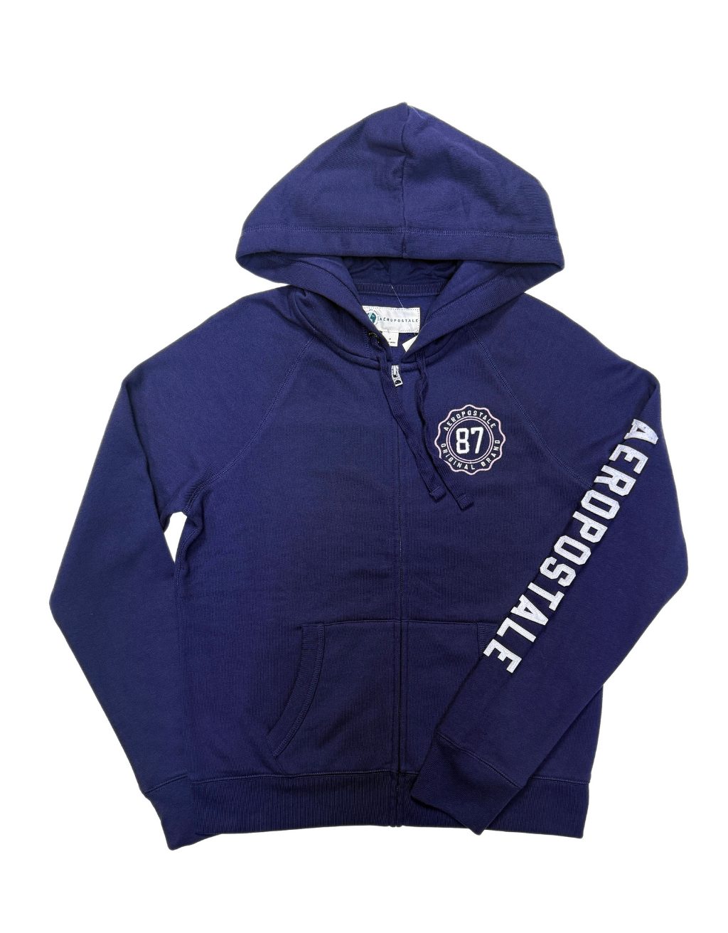 Women's Aeropostale Full-Zip Hoodie (Dark Purple/Light Pink/White)