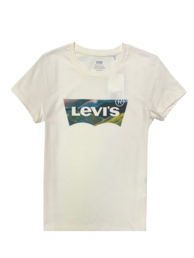 Women's Levi's Short Sleeve T-Shirt (Off White Hills & Rainbows)