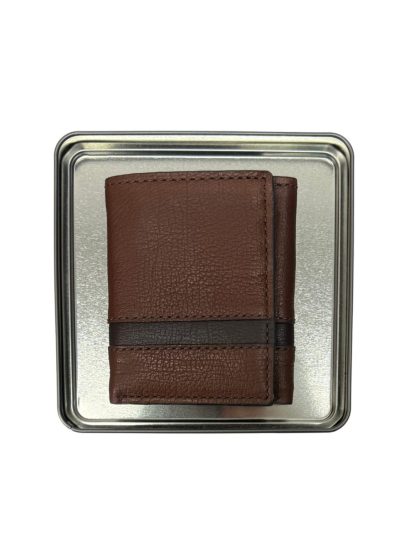 Men's Fossil Easton Tri-Fold Wallet (Brown Multi)