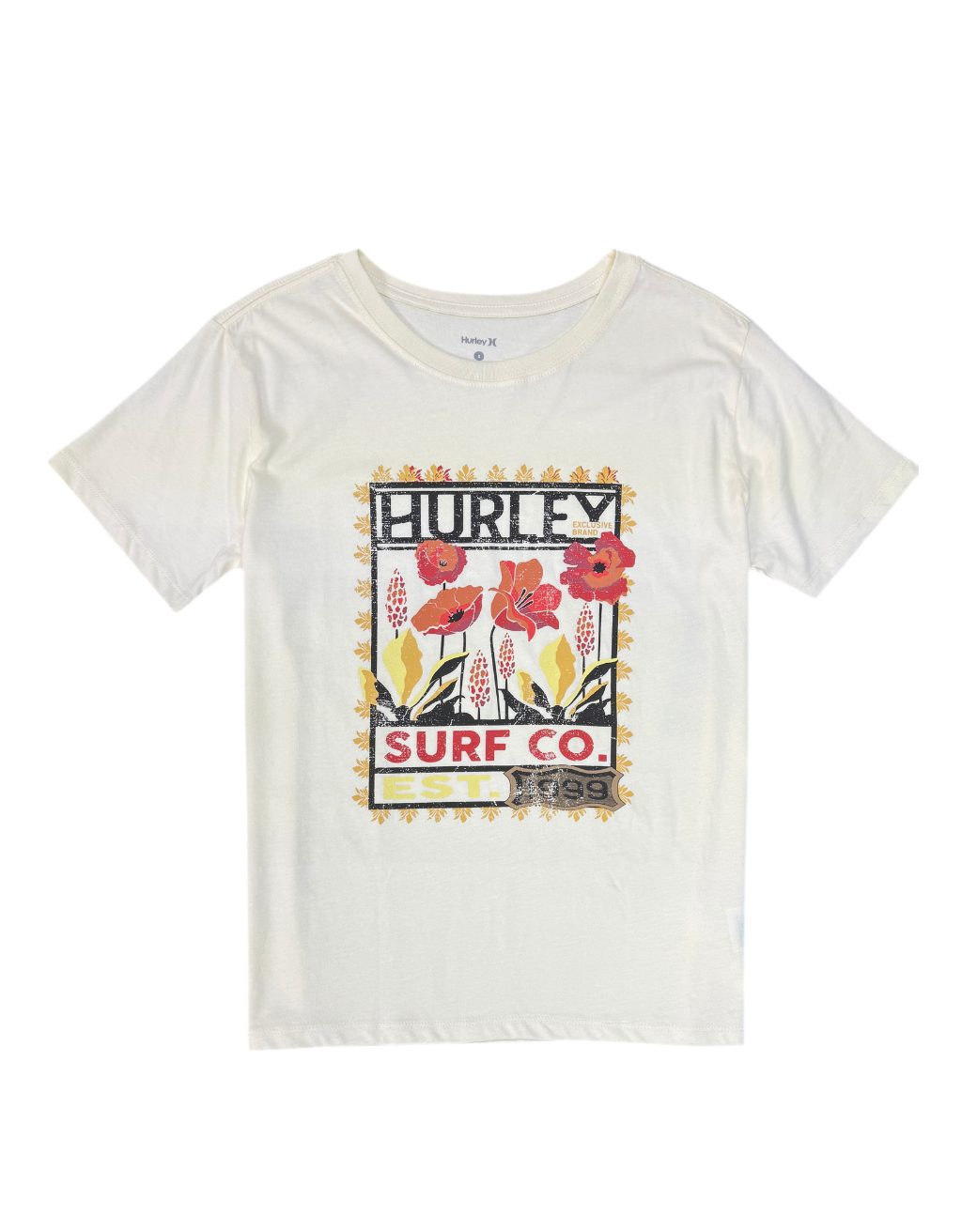 Women's Hurley Short Sleeve T-Shirt (Off-White)