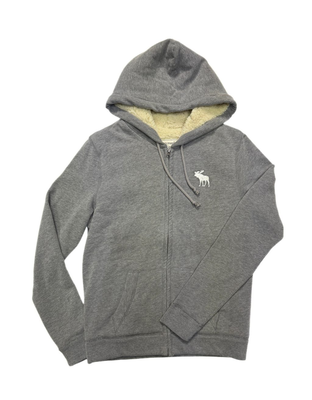Men's Abercrombie & Fitch Fleece Full-Zip Winter Wear (Small) Grey