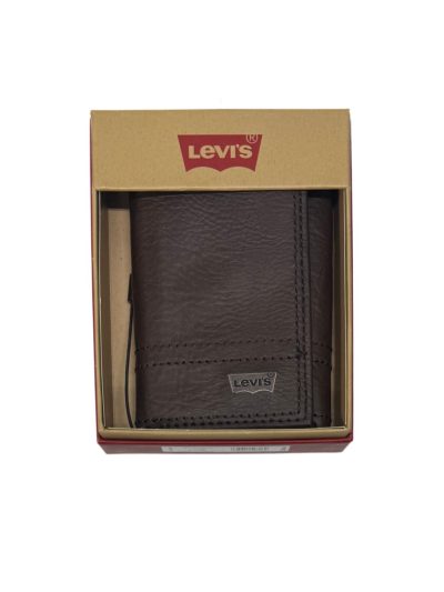 Men's Levi's Tri-Fold Wallet (Brown 100)