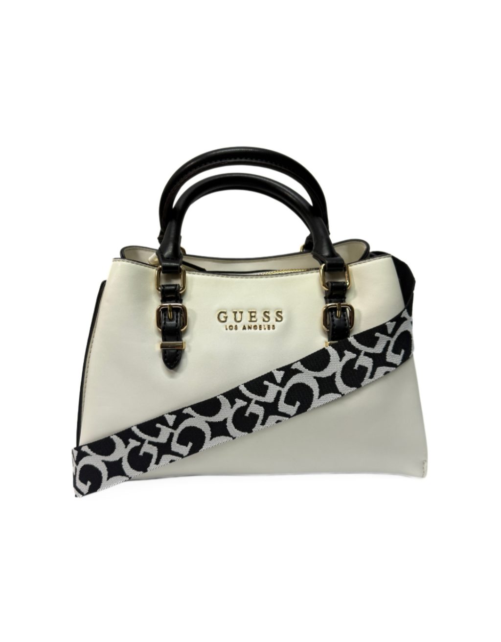 Women's Guess Barger Satchel (Cream Multi)