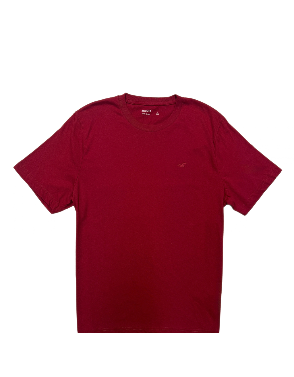 Men's Hollister Icon Crew Solid Short Sleeve T-Shirt (Medium Red/Medium Red)