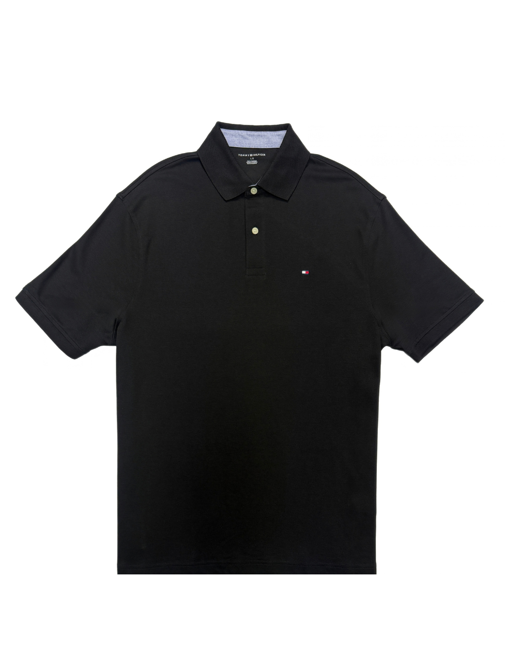 Men's Tommy Hilfiger Short Sleeve Polo (Black/Light Blue)
