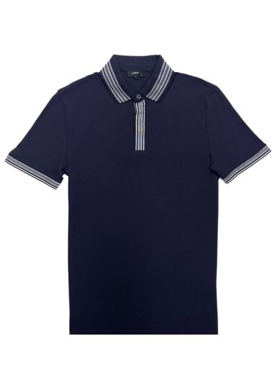 Men's Express Short Sleeve Polo (Navy Blue/White)