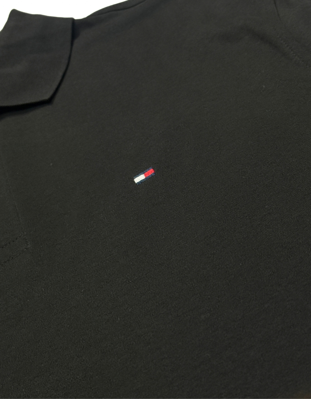 Men's Tommy Hilfiger Short Sleeve Polo (Black/Light Blue) - Image 2