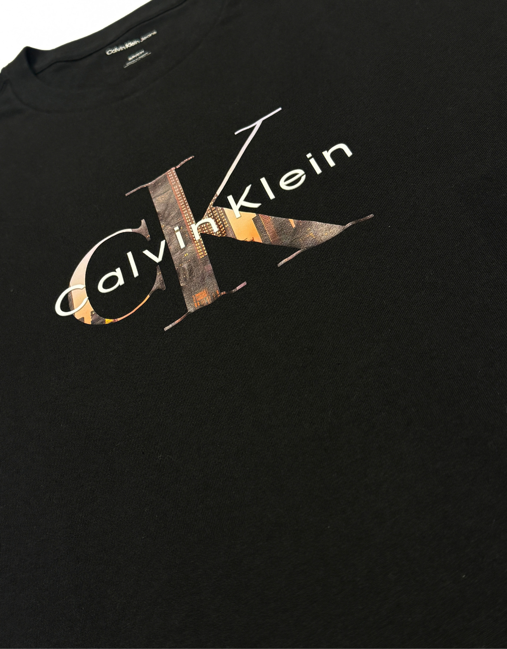 Men's Calvin Klein Short Sleeve T-Shirt (Black/Brown City) - Image 2