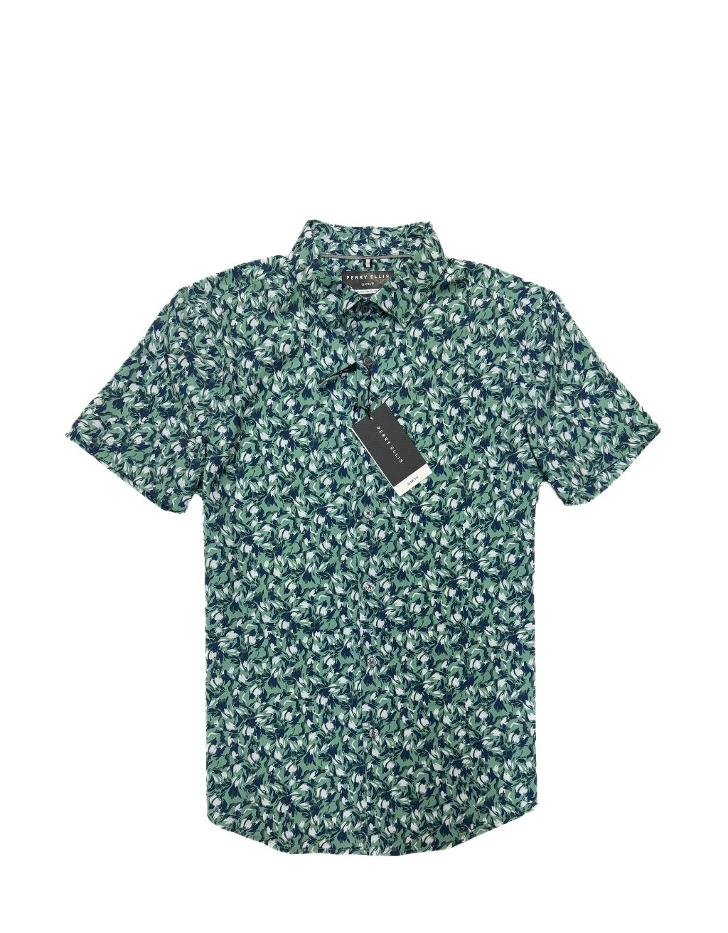 Men's Perry Ellis Short Sleeve Shirt (Wasabi)