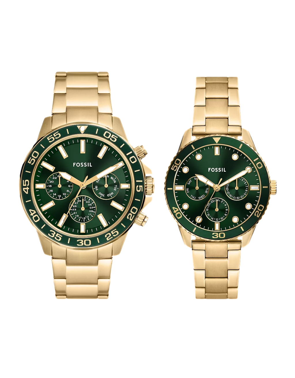 Fossil His And Her Multifunction Gold-Tone Stainless Steel Watch Gift Set