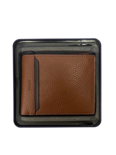 Men's Fossil Huntington Bi-Fold Wallet (Medium Brown)