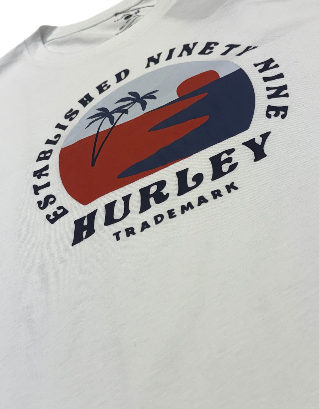 Men's Hurley Sunrise Graphic Short Sleeve T-Shirt (White/Orange) - Image 2