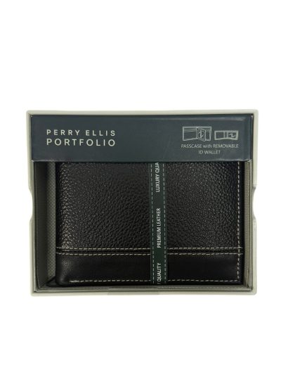 Men's Perry Ellis Bi-Fold Wallet (Black 101)