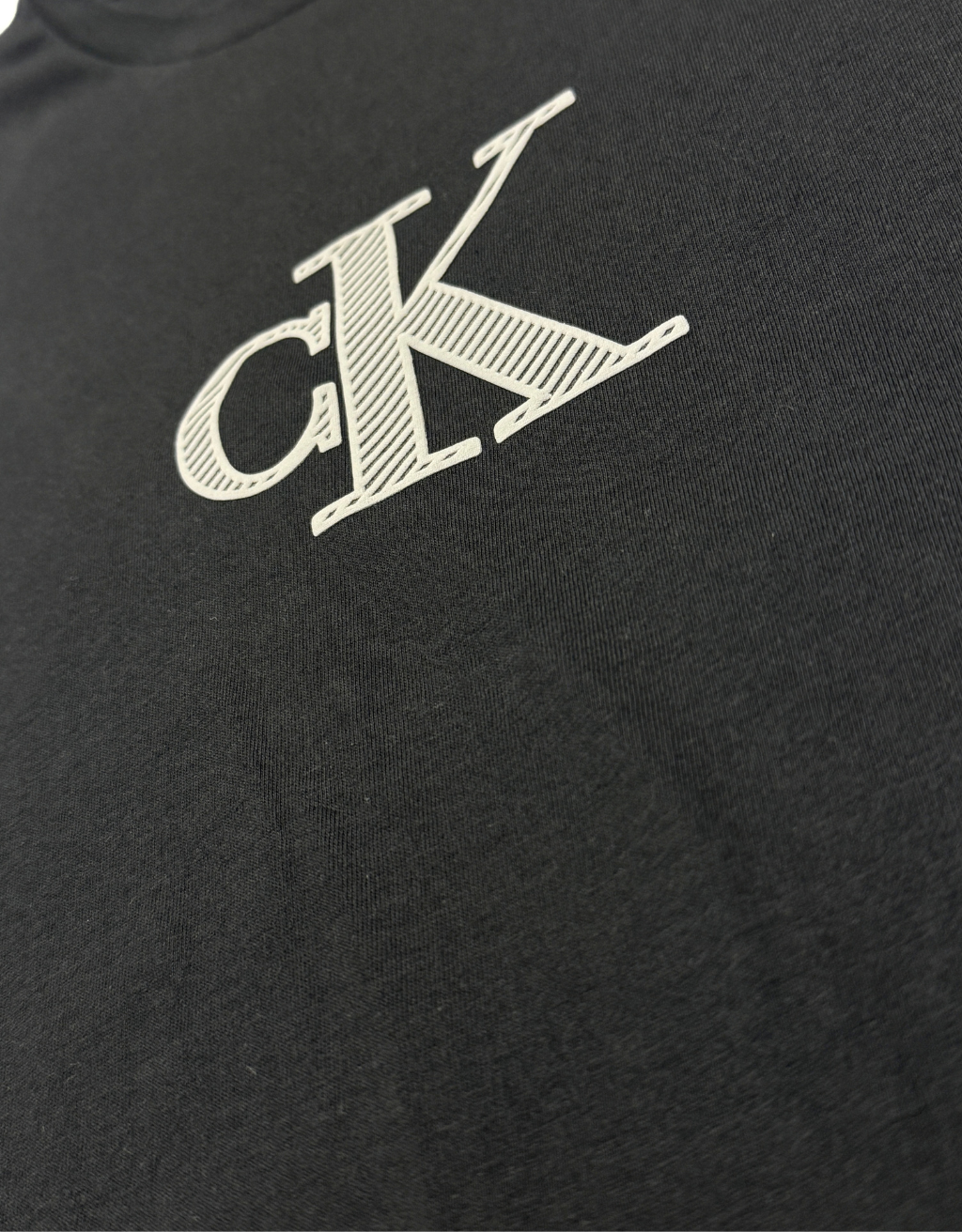 Men's Calvin Klein Short Sleeve T-Shirt (Black/Ash Grey) - Image 2