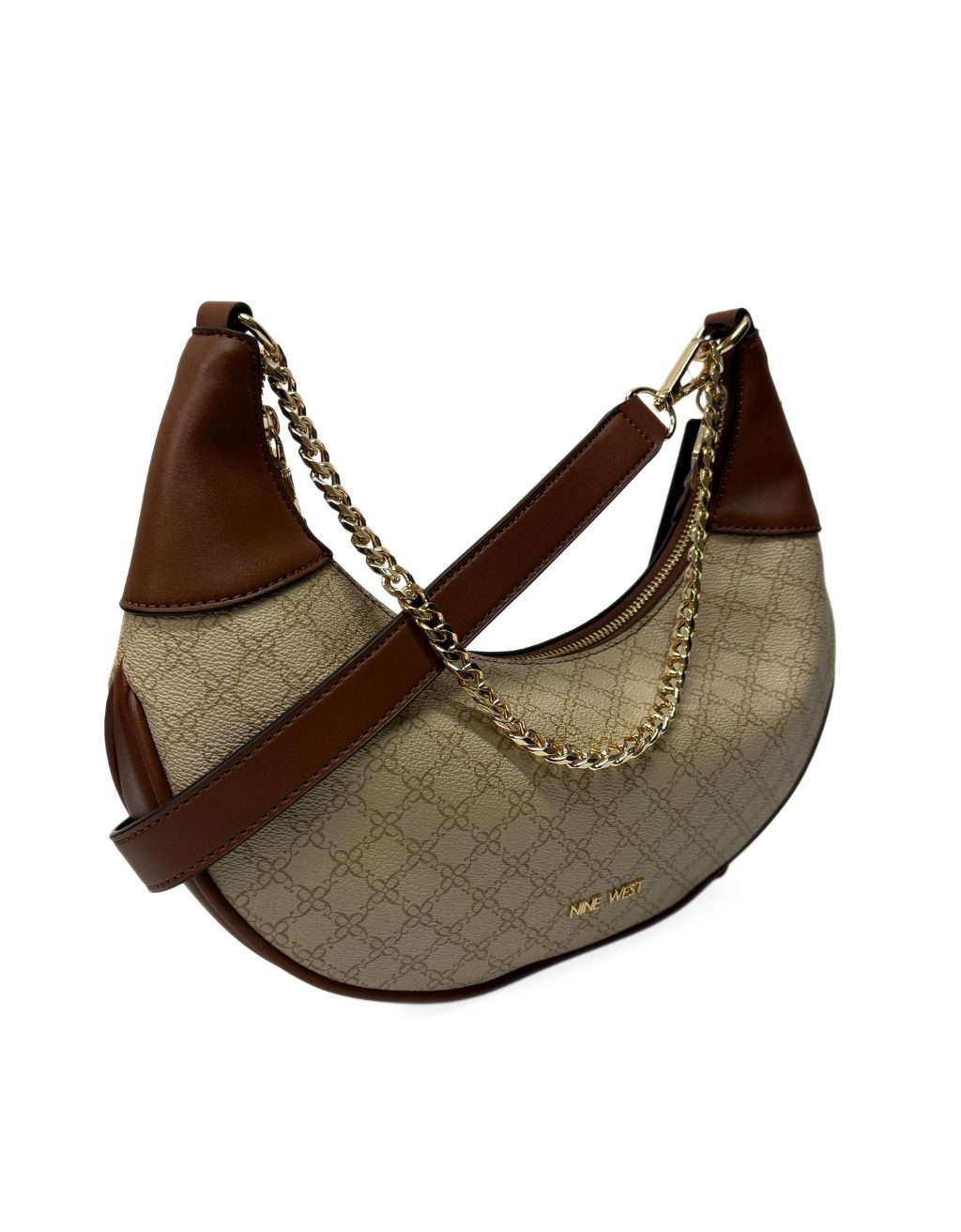 Women's Nine West Cindra Shoulder/Crossbody Bag (Light Khaki/Chestnut) - Image 2