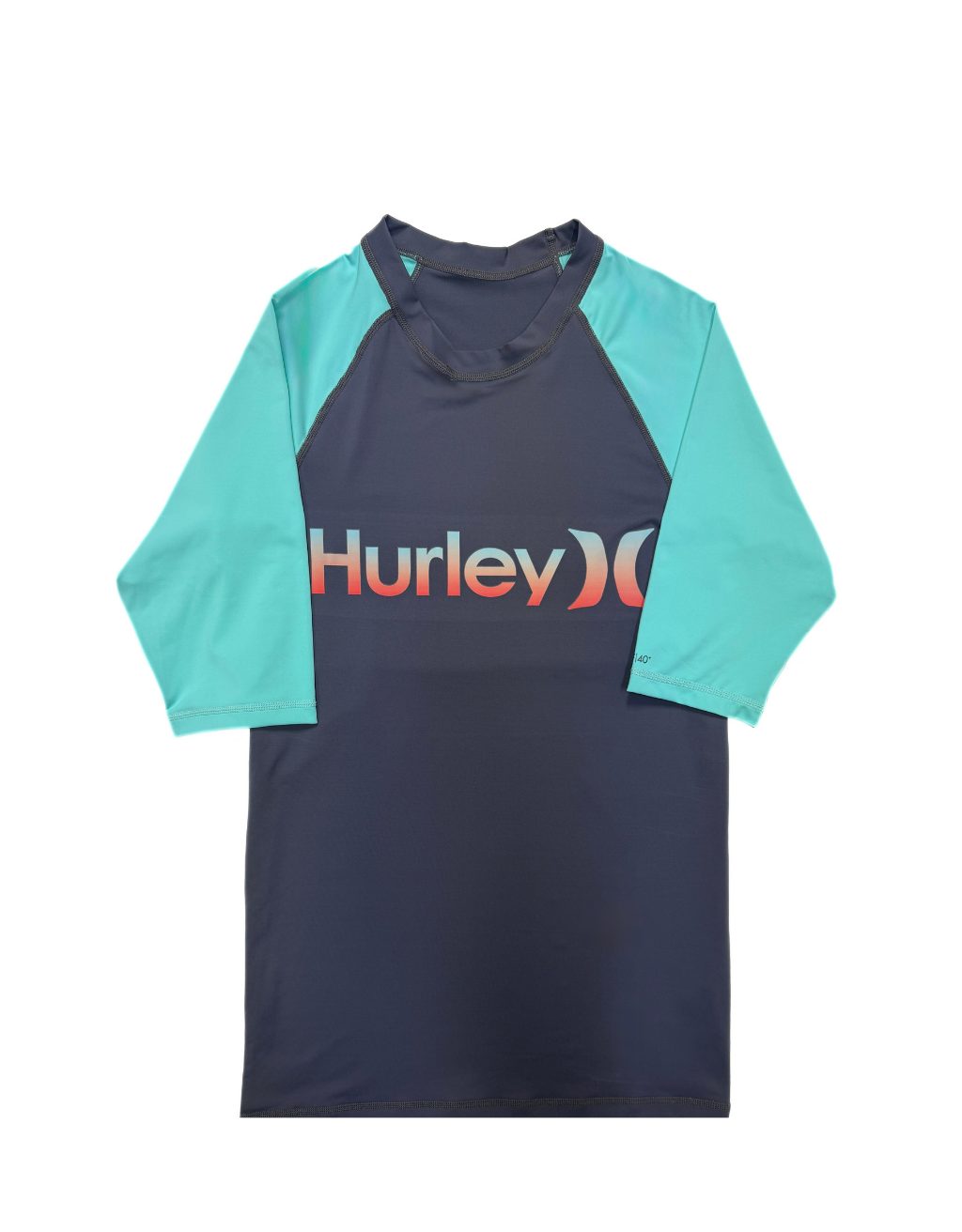 Women's Hurley OAO Logo Short Sleeve Rash Guard (Grey/Teal)