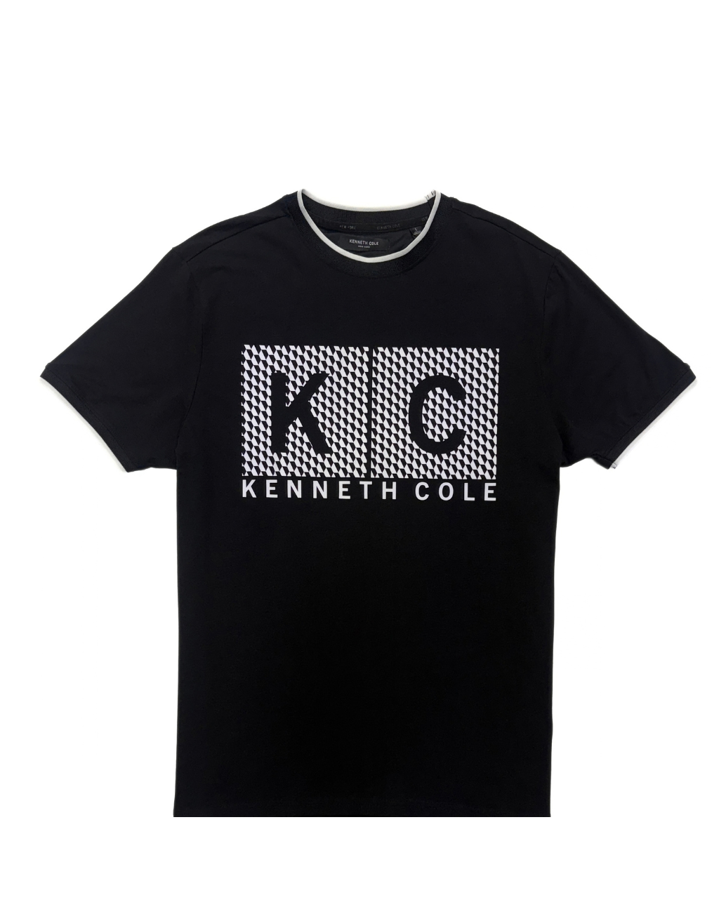 Men's Kenneth Cole Short Sleeve T-Shirt (Black/White Pattern)