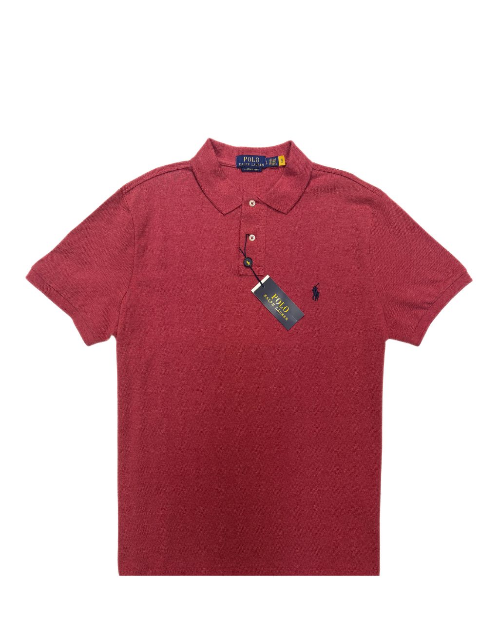 Men's Ralph Lauren Short Sleeve Polo (Ruby Heather/Navy Blue)