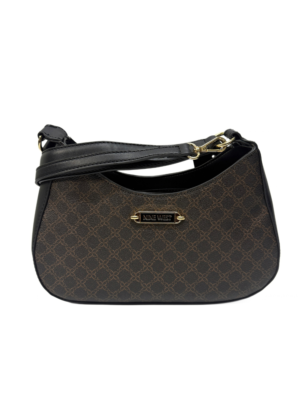 Women's Nine West Danni Shoulder Bag (Brown Logo/Black)