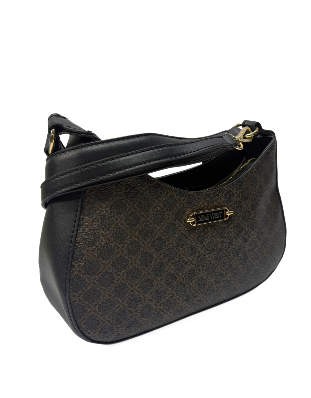 Women's Nine West Danni Shoulder Bag (Brown Logo/Black) - Image 2