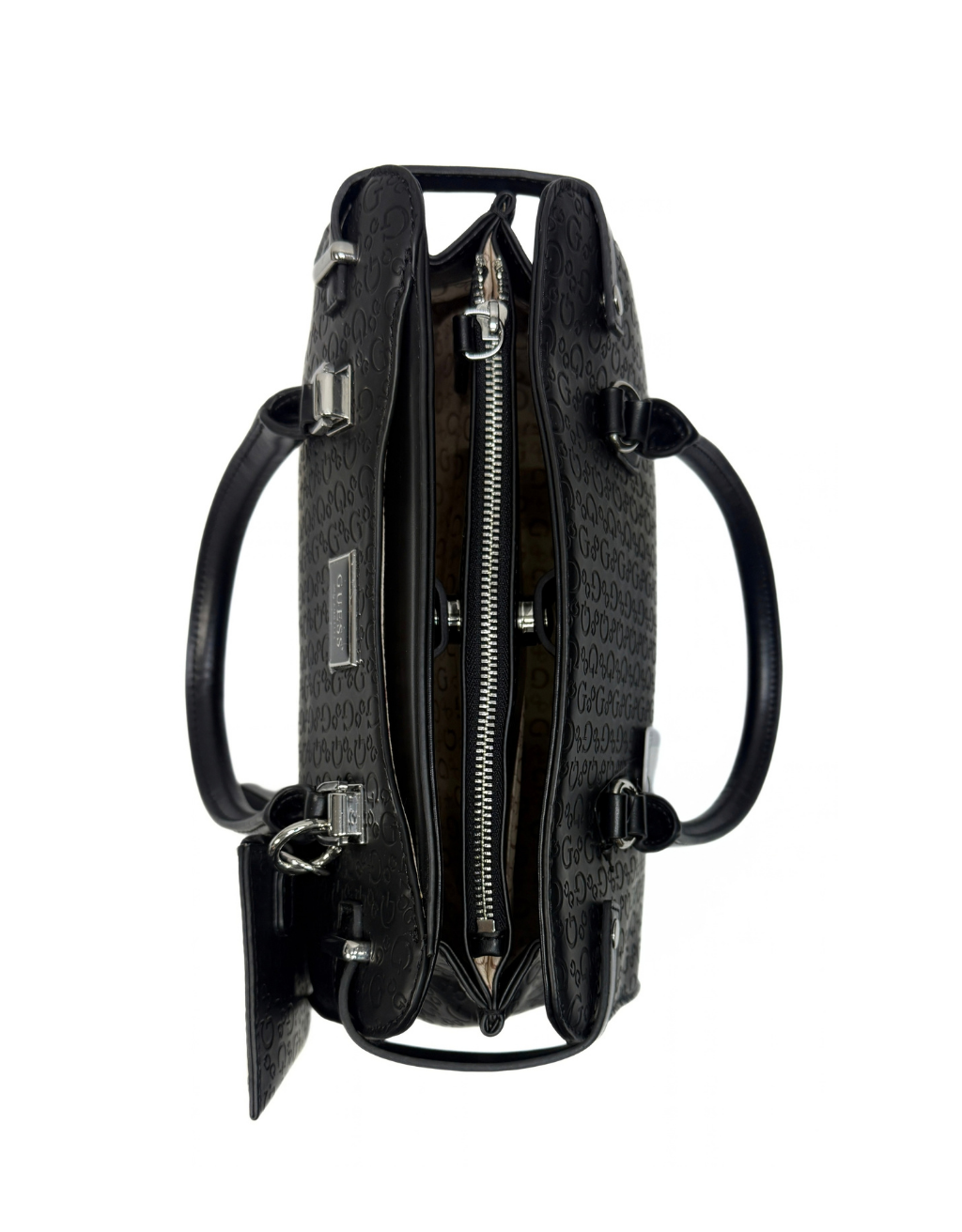 Women's Guess Rosie Satchel (Black/Black) - Image 3